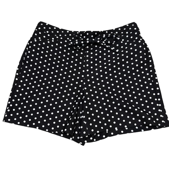 INC International Concepts Medium White Black polka dot pull on Short gathered - Picture 8 of 8